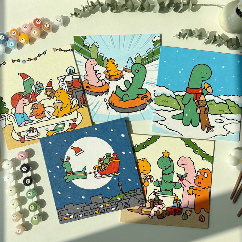 Joguman Studio Christmas Oil Painting Set 療癒填色油畫套裝（5P）｜聖誕限量版