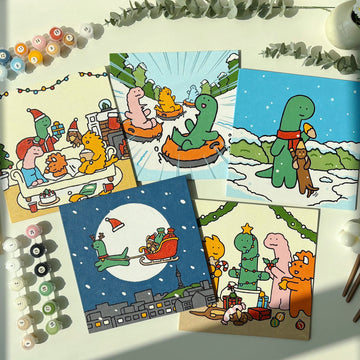 Joguman Studio Christmas Oil Painting Set 療癒填色油畫套裝（5P）｜聖誕限量版
