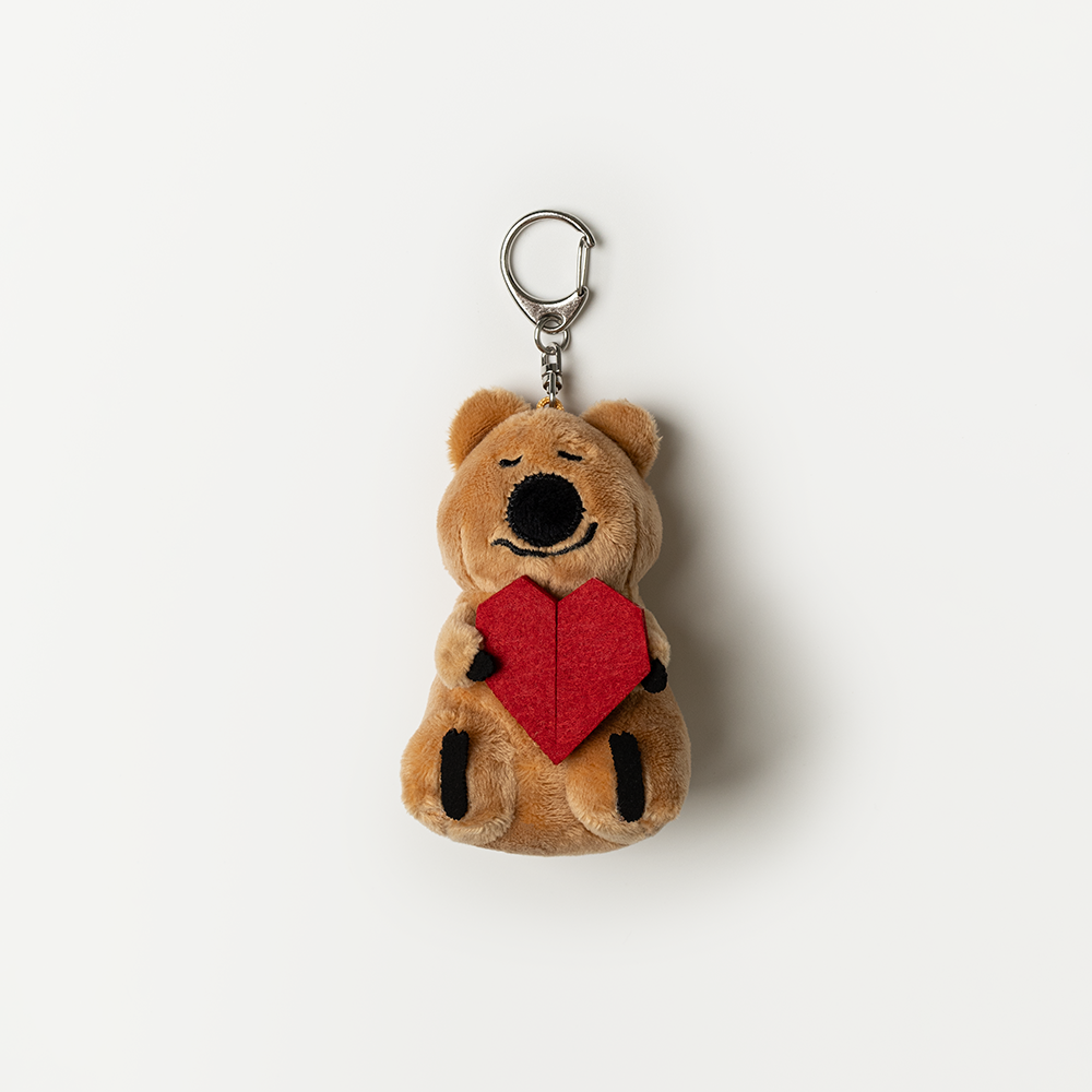 Dinotaeng Ukulele & Heart Quokka Keyring Keychain Doll (3