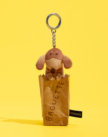 JOGUMAN YOU ARE WHAT YOU EAT Woody Baguette Plush Keyring｜Woody 法包毛絨公仔匙扣