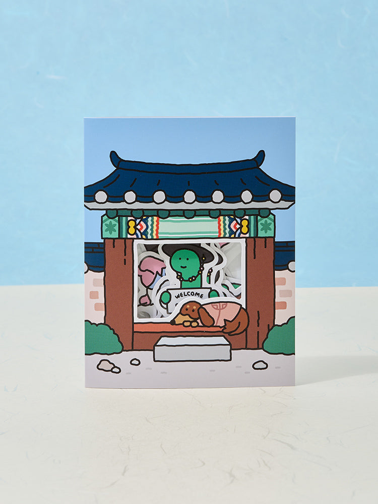 JOGUMAN SOUVENIR Sticker Pack 貼紙包，韓屋包裝與韓服 JOGUMAN 朋友造型