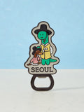 JOGUMAN SOUVENIR Magnet Opener 磁石開瓶器，SEOUL Brachio Woody 韓服造型