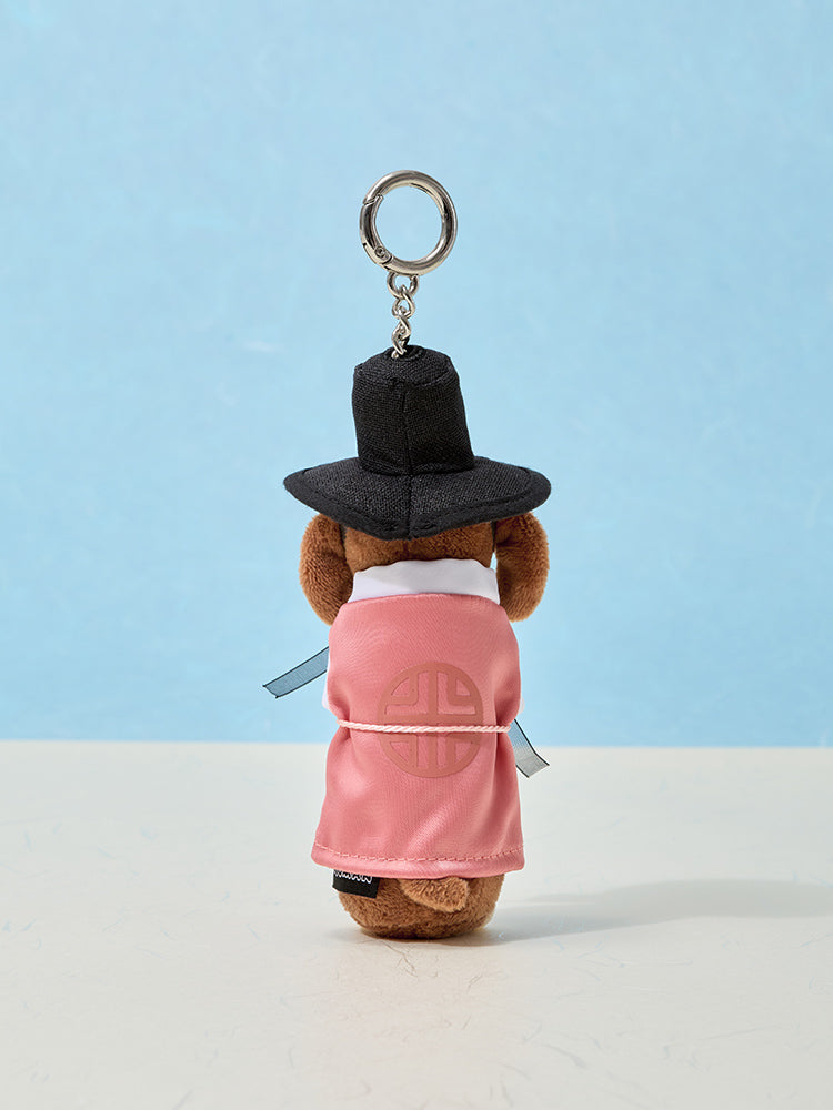 JOGUMAN SOUVENIR Plush Keyring Woody 款背面，韓服公仔鑰匙扣細節