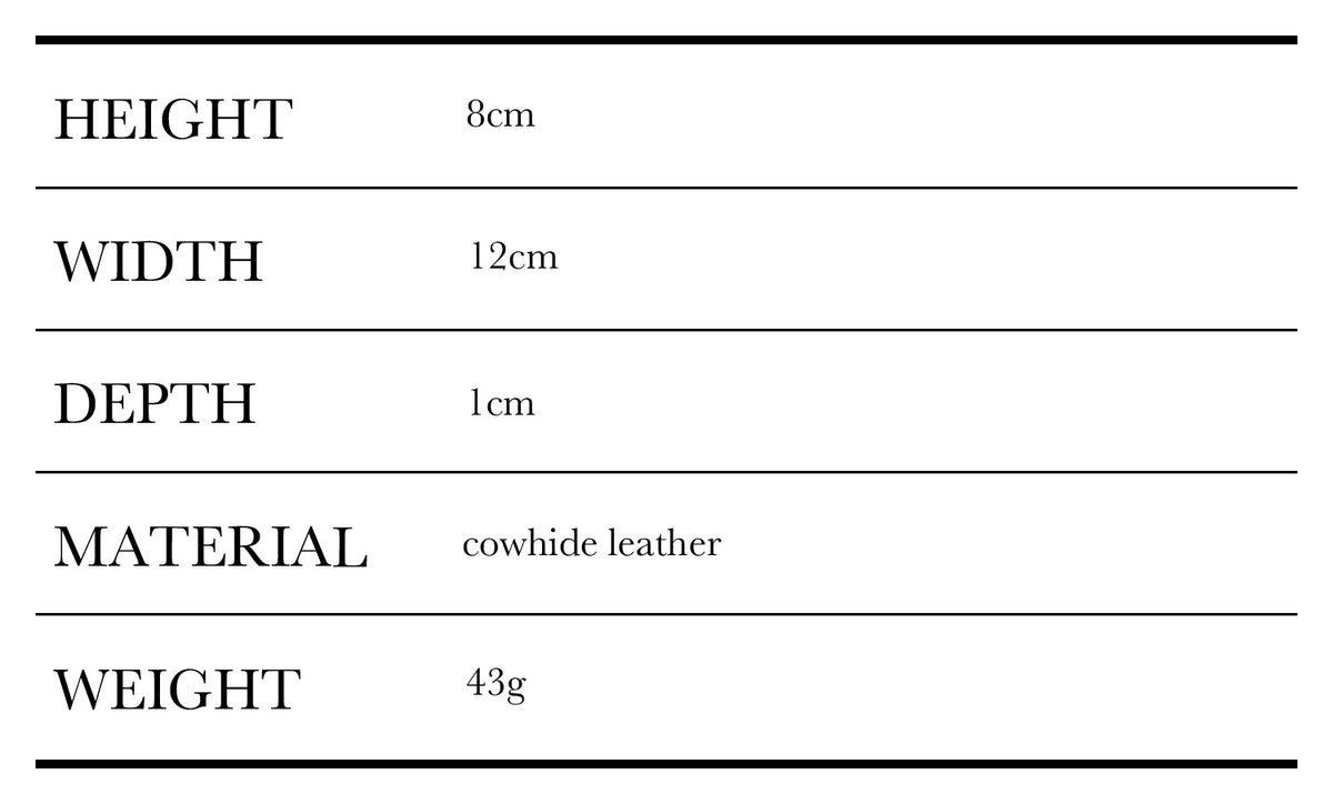 THE ALLY WENDY CARD WALLET 官方尺寸圖