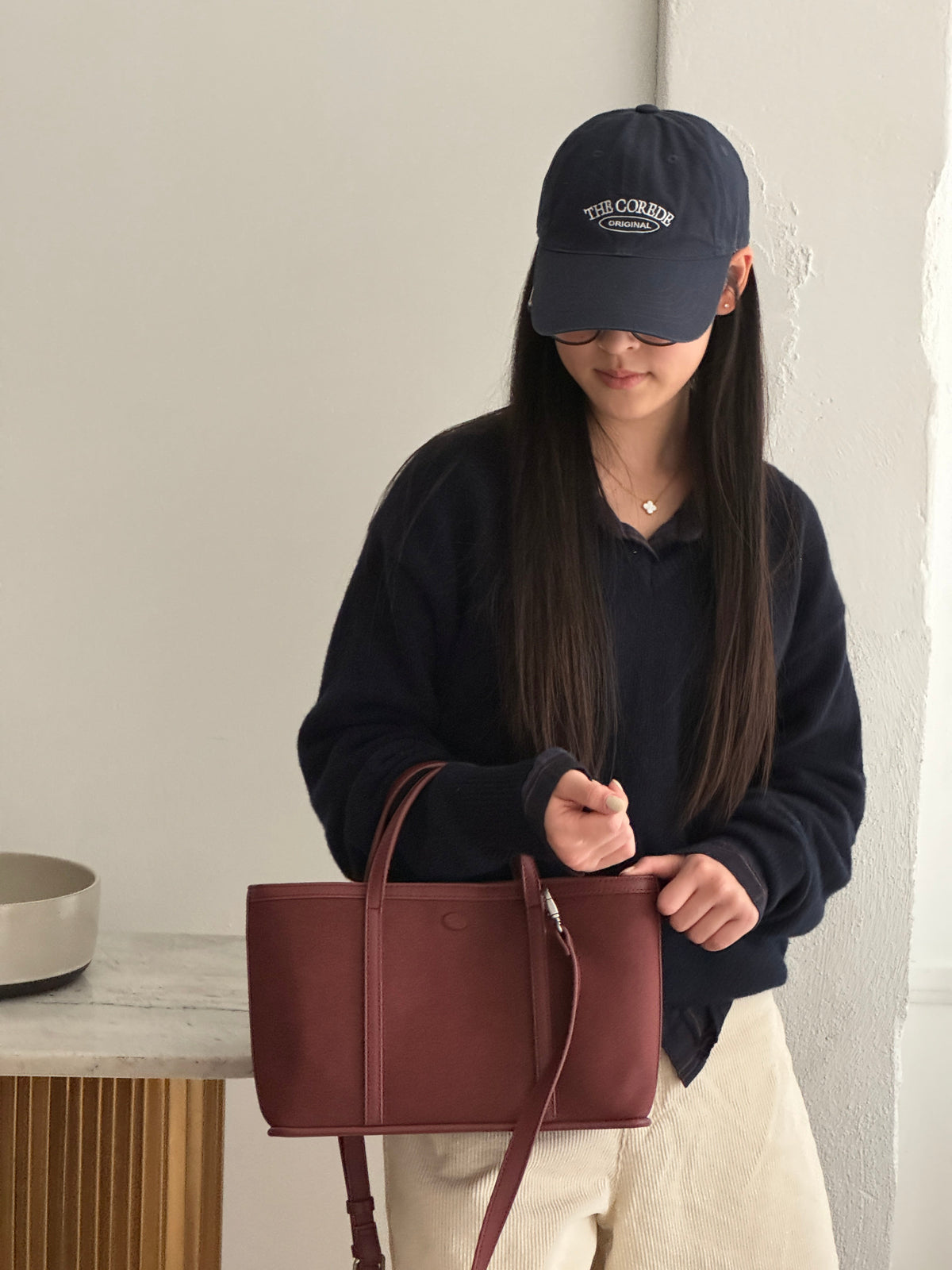 THE ALLY CAMILLA BAG burgundy 韓國官方款色實拍