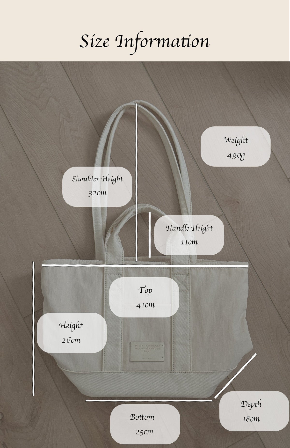 THE ALLY CHLOE BAG 韓國官方照片 size