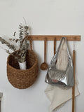SUZY BAG B TYPE Silver 銀色尼龍實物照