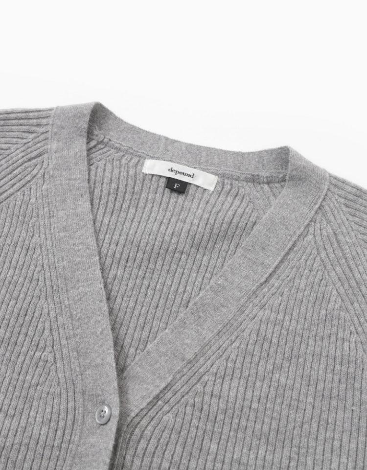 Depound - Cashmere Blends V Neck Cardigan - Gray 羊絨V領針織毛衣 - SOUL SIMPLE HK