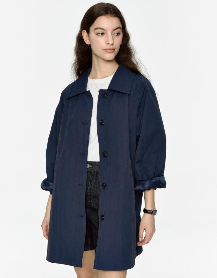 Depound - Half Trench Coat - Navy 風衣夾克 - SOUL SIMPLE HK