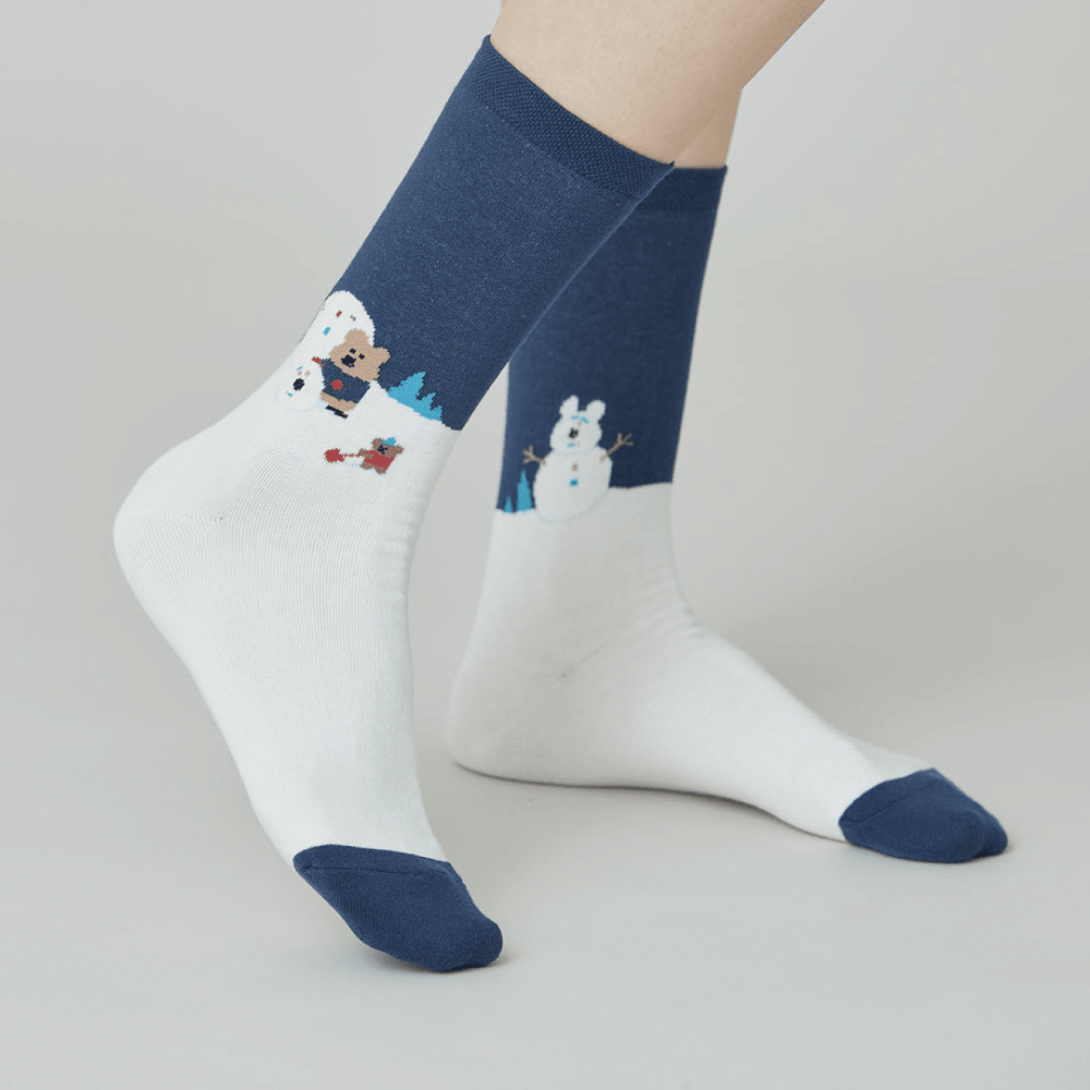 Dinotaeng Snowman! Single Socks 長襪 - SOUL SIMPLE HK