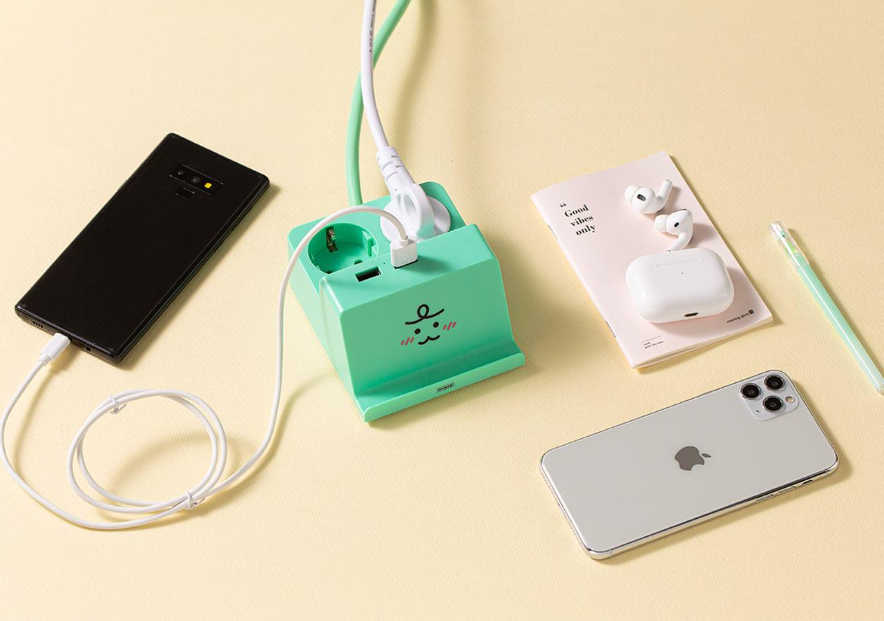 Kakao Friends Jordy Desktop Power Socket 無線充電插頭 - SOUL SIMPLE HK