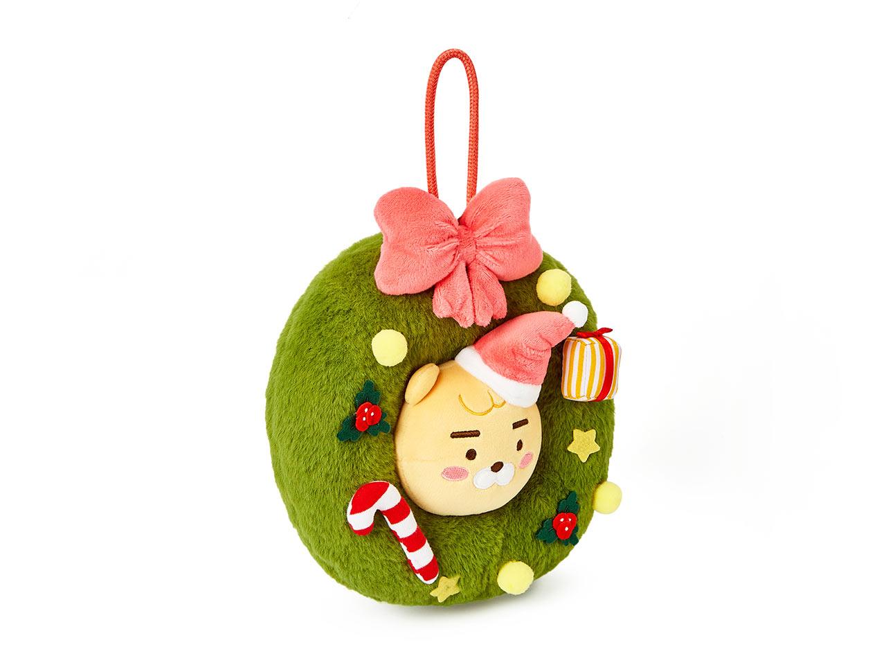 Kakao Friends Ryan Christmas Wreath Soft Plush 聖誕掛飾 - SOUL SIMPLE HK