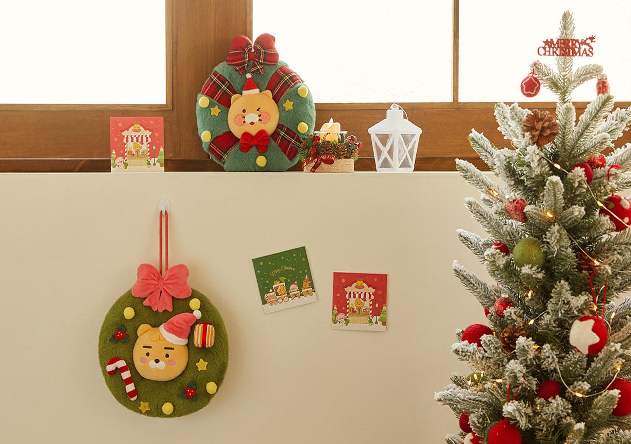 Kakao Friends Ryan Christmas Wreath Soft Plush 聖誕掛飾 - SOUL SIMPLE HK