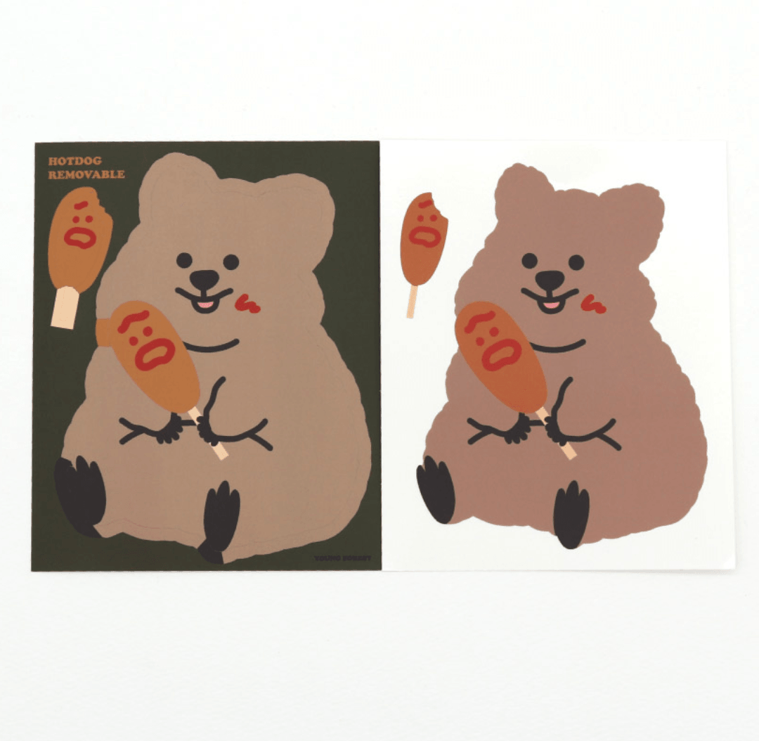 【現貨】YOUNG FOREST Hotdog Quokka Big Removable Sticker 貼紙 - SOUL SIMPLE HK