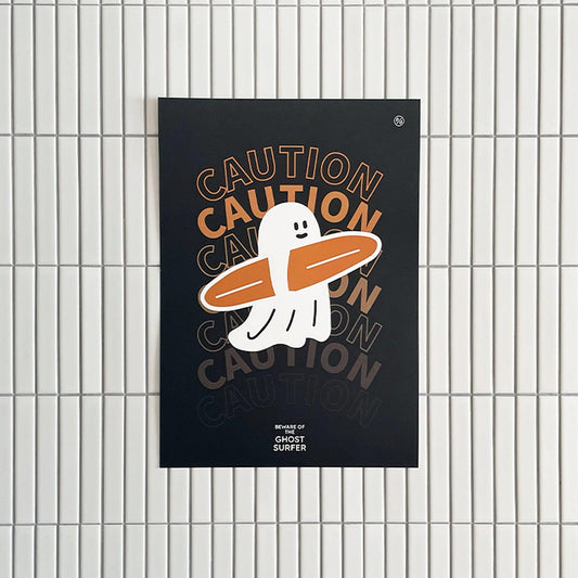 Percentage/Design p/d 幽靈大軍 Gordy Surfer Caution Poster A4/A3 海報 - SOUL SIMPLE HK