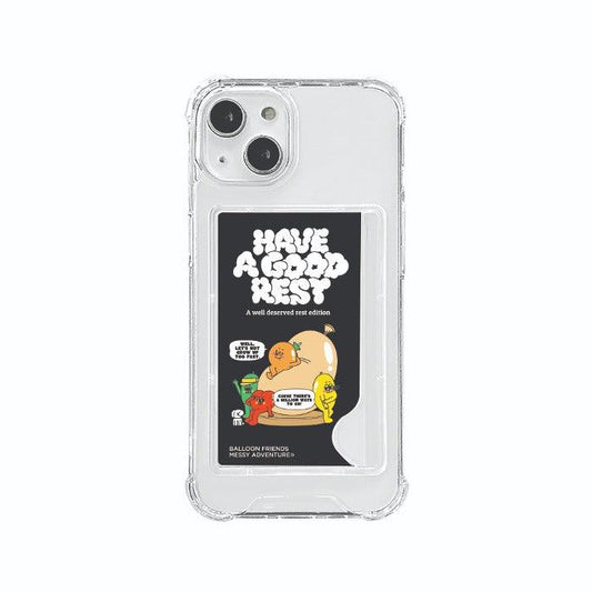 BALLOON FRIENDS Have a Good Rest Card Tank Phonecase 手機保護軟殼（有卡套） - SOUL SIMPLE HK