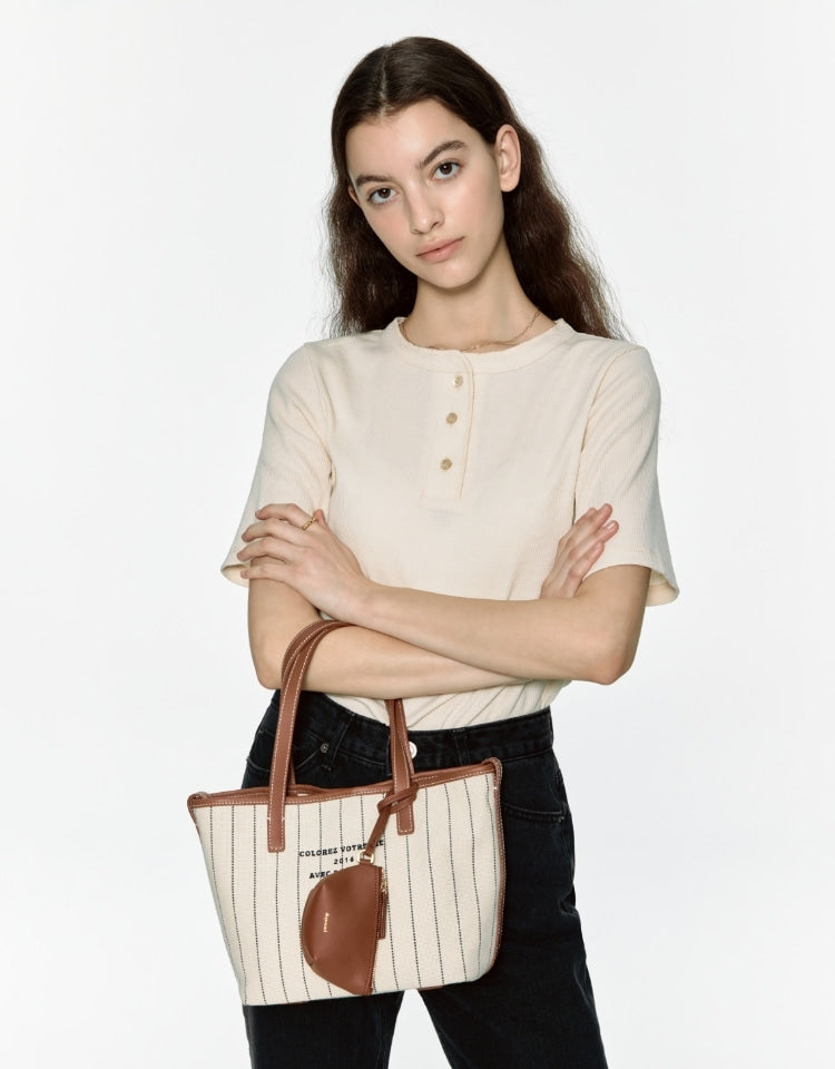 ◇depound◇ dear bag (tote) ivory stripe (M) dear bag (tote) - ivory stripe (M) - DEPOUND CO LTD