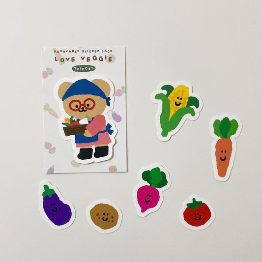 TETEUM Love Veggie Sticker Pack 貼紙套裝（7p） - SOUL SIMPLE HK