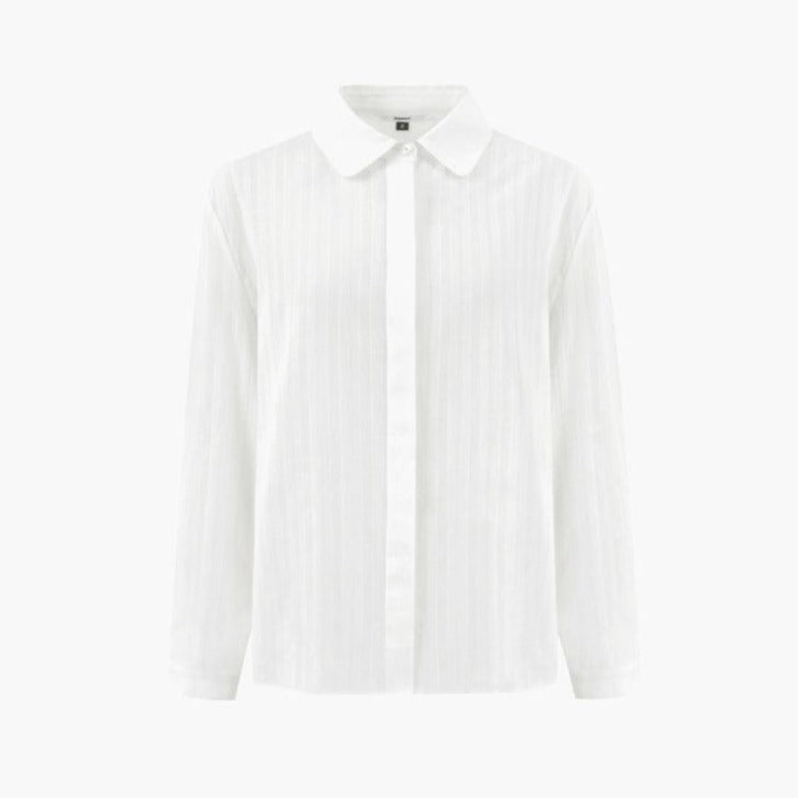 Depound - Round Collar Blouse - Ivory 圓領襯衫 - SOUL SIMPLE HK