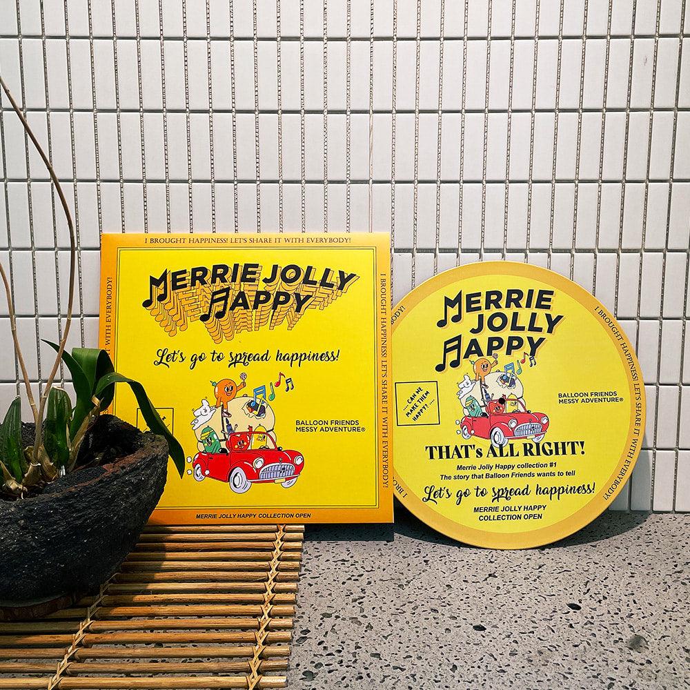 BALLOON FRIENDS Merrie Jolly Happy Interior Decoration Vinyl 黑膠唱片裝飾（2款） - SOUL SIMPLE HK