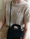 [趙宇麗同款] Depound - Half Sleeve Cable Knit - Oatmeal 麻花針織毛衣 - SOUL SIMPLE HK