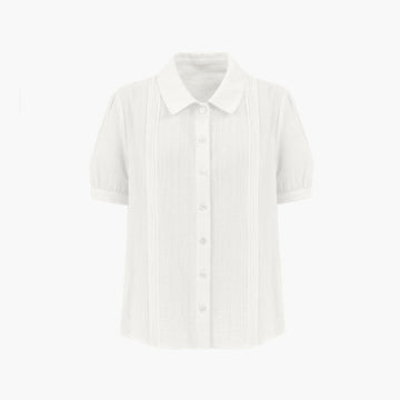 Depound - Lace Puff Blouse - White 襯衫