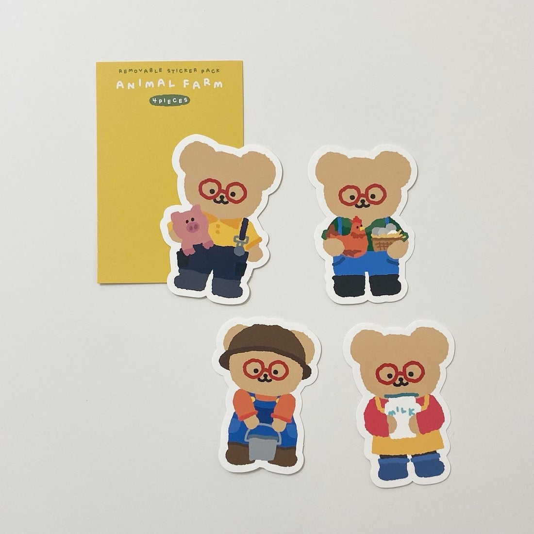 【現貨】TETEUM Animal Farm Sticker Pack 貼紙套裝（4p） - SOUL SIMPLE HK