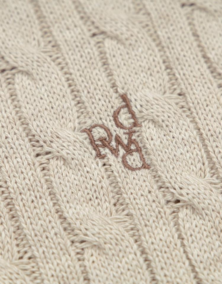[趙宇麗同款] Depound - Half Sleeve Cable Knit - Oatmeal 麻花針織毛衣 - SOUL SIMPLE HK