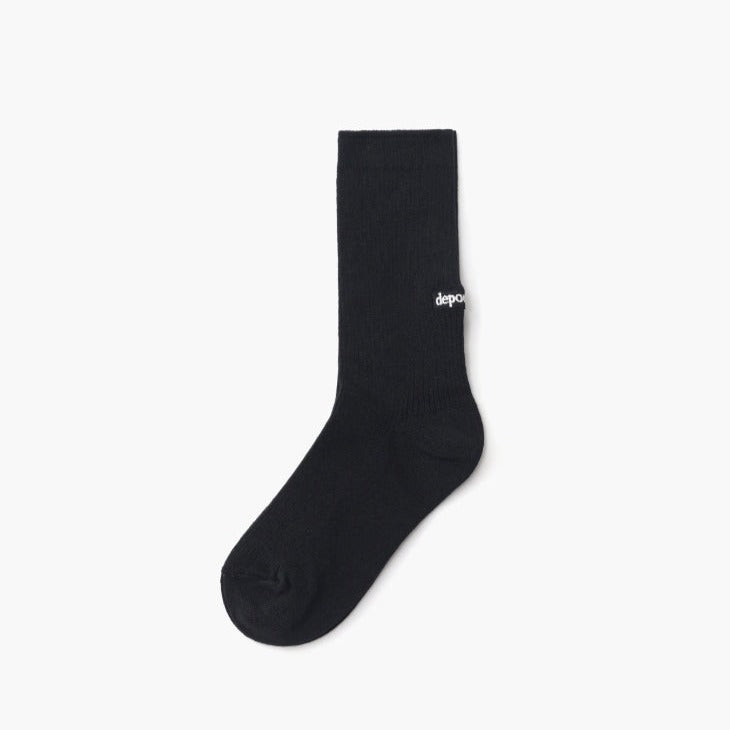 Depound - Logo Ribbed Socks - Black 襪子