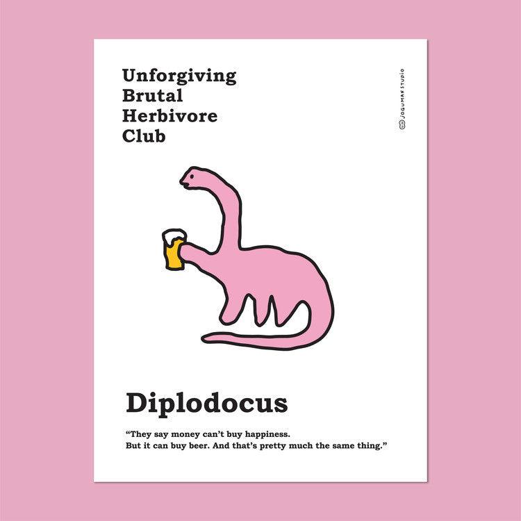 【現貨】Joguman Studio Diplo With Beer Poster 喝酒的梁龍 海報 - SOUL SIMPLE HK