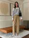 [李賢怡同款] Depound - Gold Button Stripe Knit - Ivory / Black Stripe 針織毛衣 - SOUL SIMPLE HK