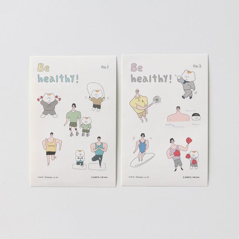 3months Be Healthy! Sticker 貼紙 (2p) - SOUL SIMPLE HK