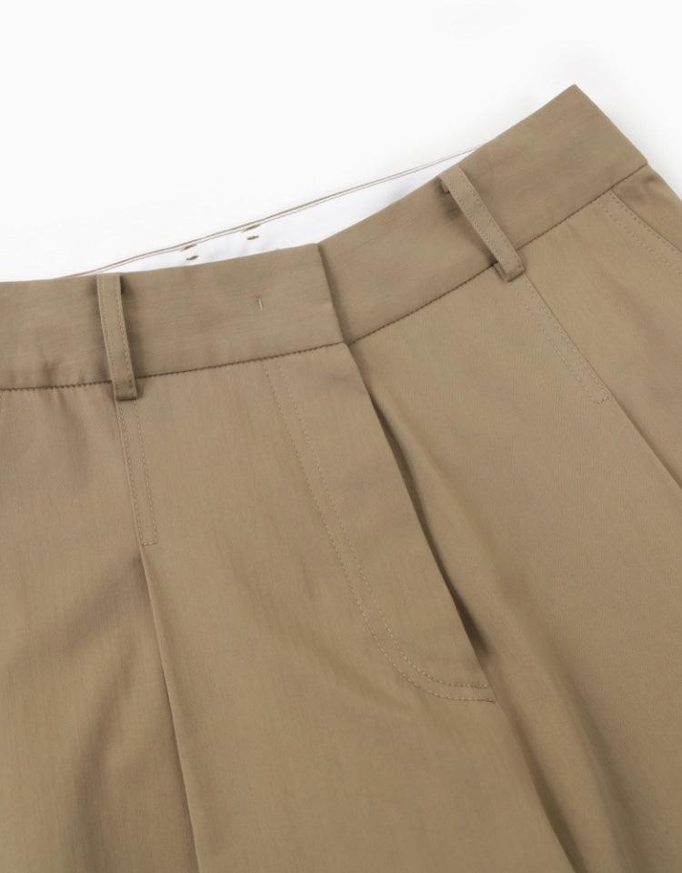 Depound - Pintuck Chino Pants - Beige 休閒斜布褲