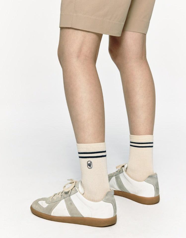Depound - Two Stripe Socks (Cream/Navy) Set 襪子套裝 - SOUL SIMPLE HK