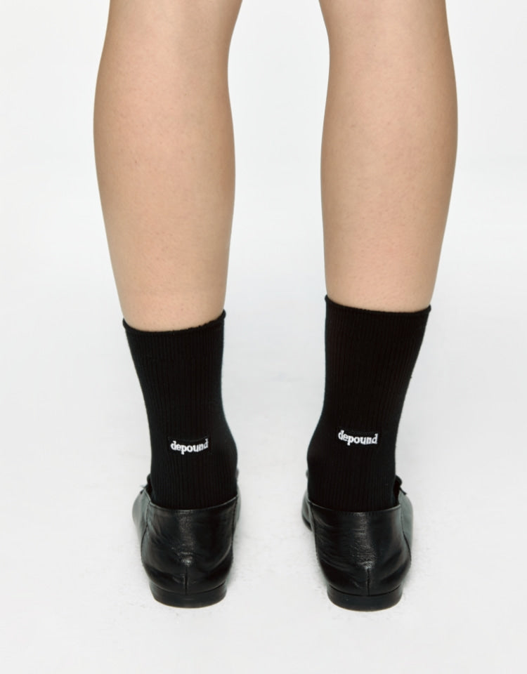 Depound - Logo Ribbed Socks - Black 襪子