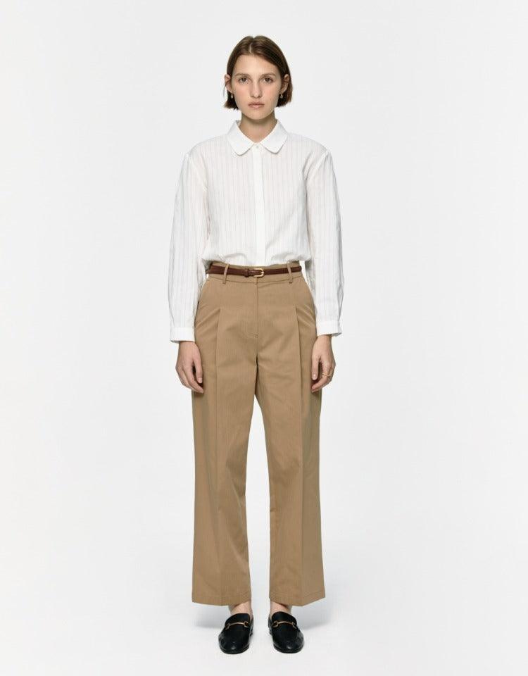 Depound - Pintuck Chino Pants - Beige 休閒斜布褲