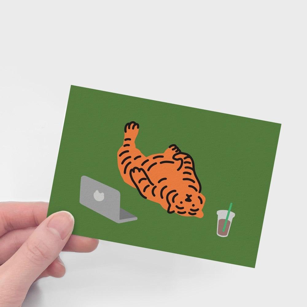 Muzik Tiger Lazy Tiger Postcard 明信片 - SOUL SIMPLE HK