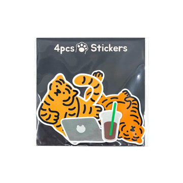Muzik Tiger Lazy & Look Tiger 4pcs Stickers 貼紙(4p) - SOUL SIMPLE HK