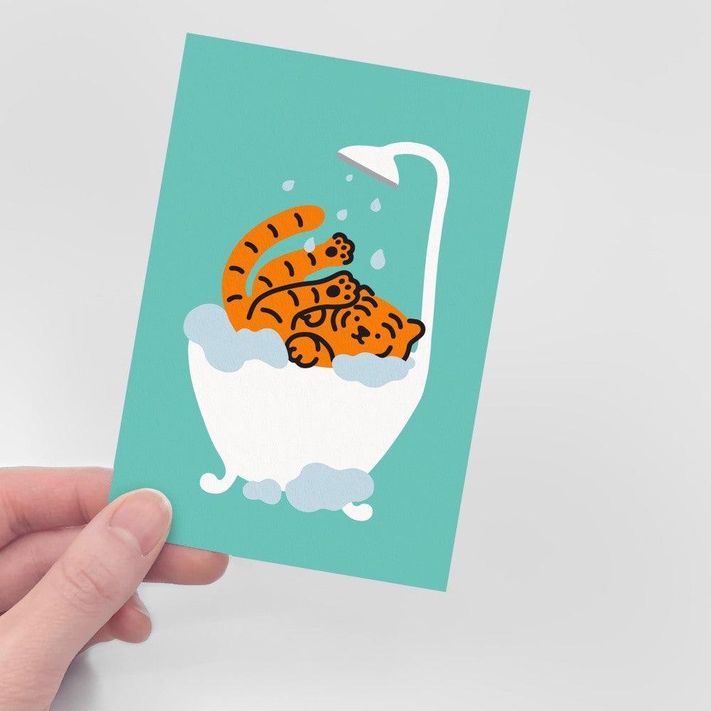 Muzik Tiger Shower Tiger Postcard 沖涼明信片 - SOUL SIMPLE HK