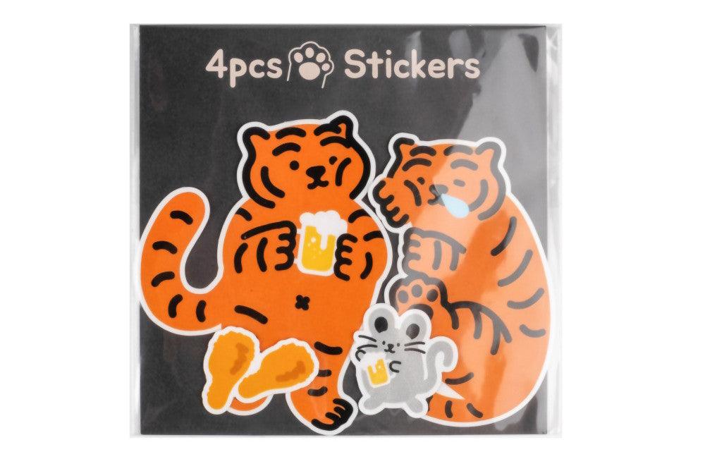 Muzik Tiger Chicken & Beer Tigers 4pcs Stickers 貼紙(4p) - SOUL SIMPLE HK