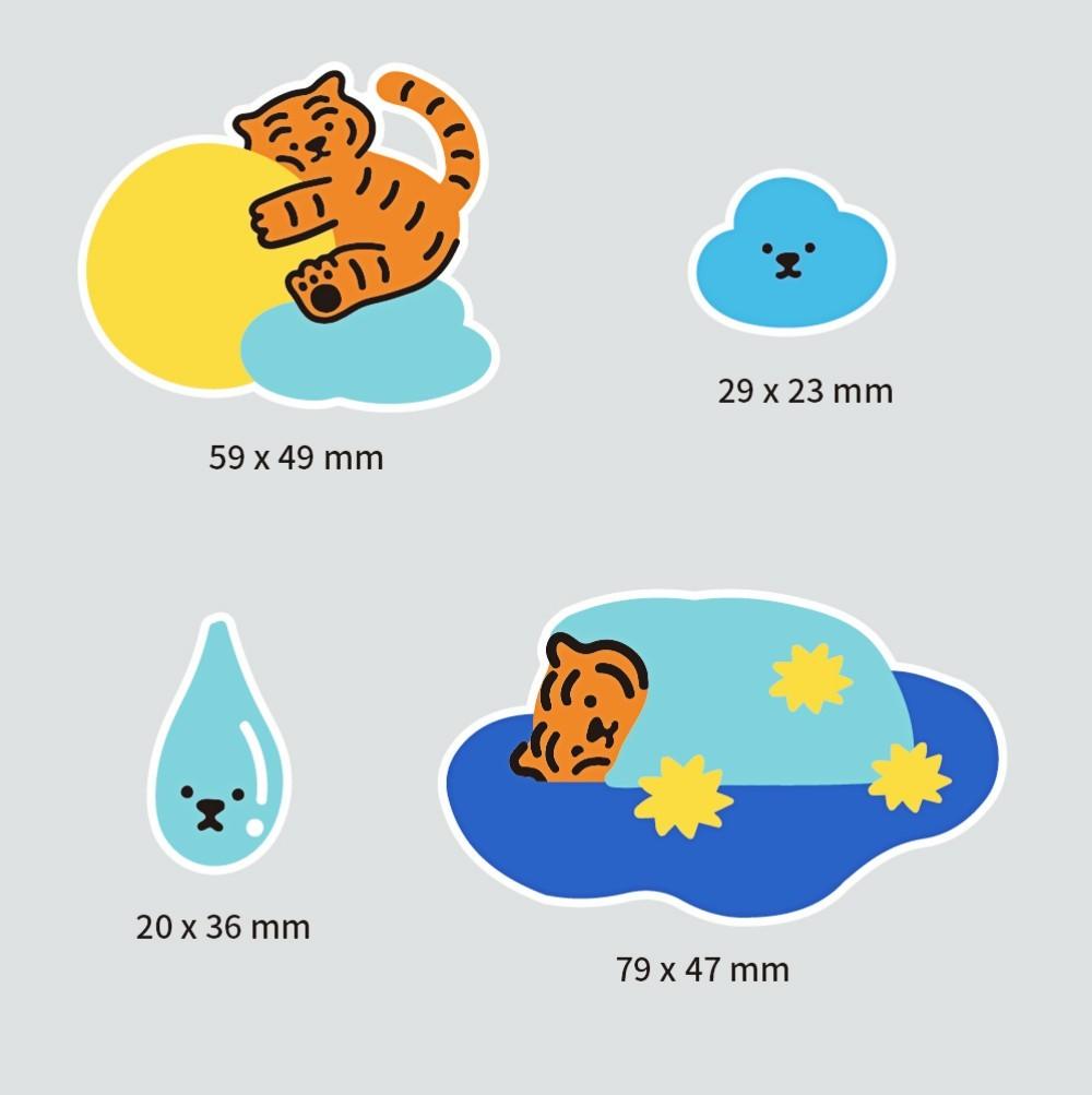 Muzik Tiger Cloud Tiger 4pcs Stickers 貼紙(4p) - SOUL SIMPLE HK