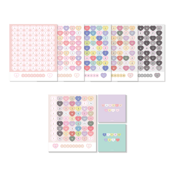 Skyfolio Heart Alphabet Sticker Pack 英文字母貼紙套裝（8p） - SOUL SIMPLE HK