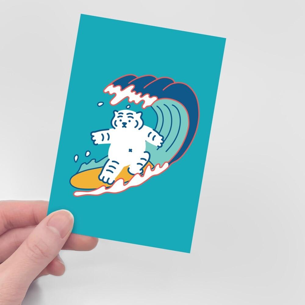 Muzik Tiger Surfing Tiger Postcard 明信片 - SOUL SIMPLE HK