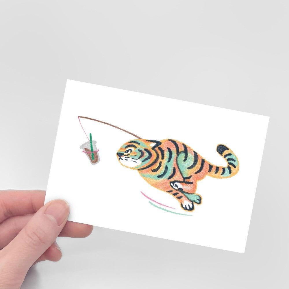 Muzik Tiger Coffe Running Tiger Postcard 明信片 - SOUL SIMPLE HK