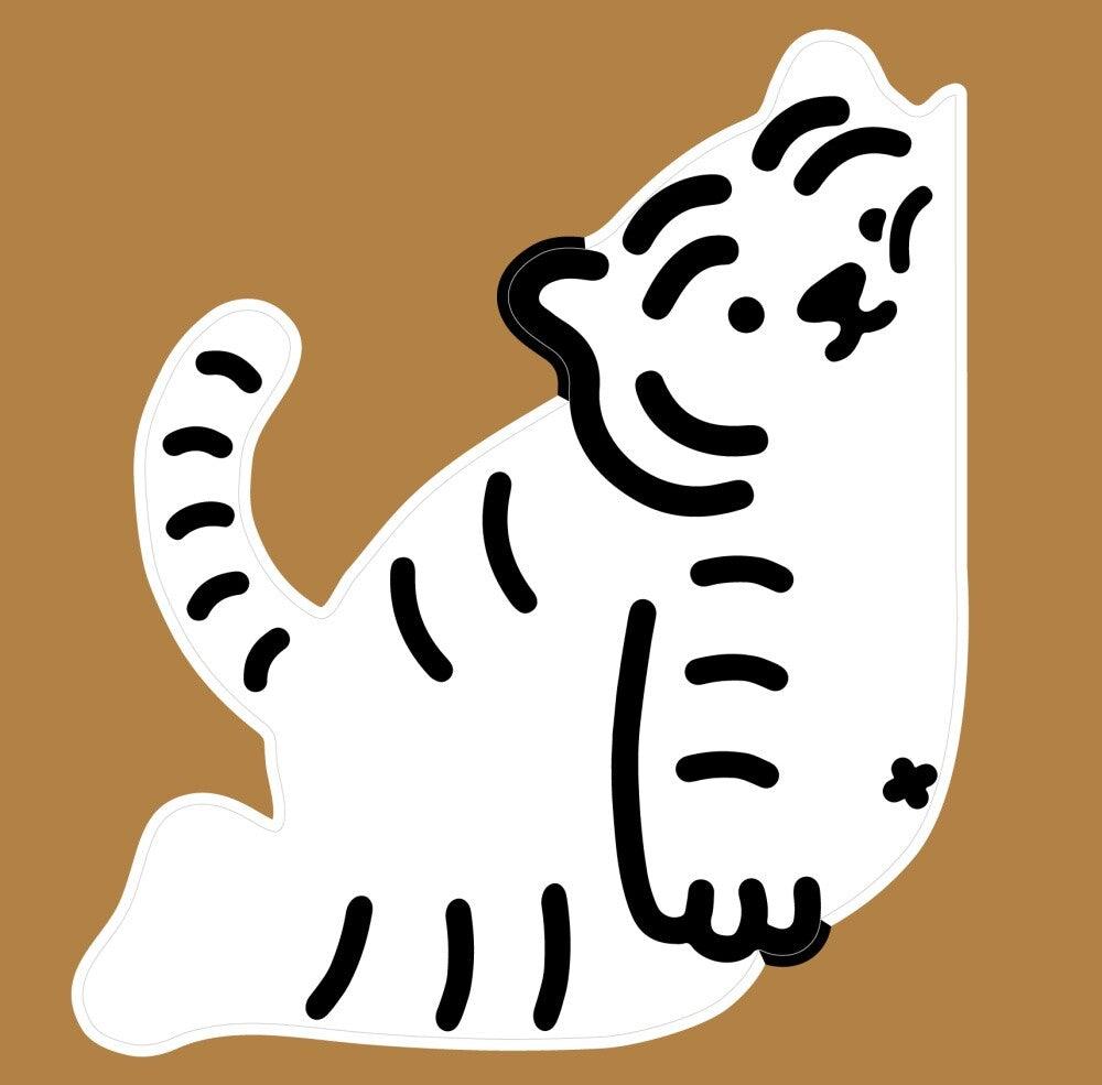 【現貨】Muzik Tiger It's OK White Tiger Big Removable Sticker 貼紙（白） - SOUL SIMPLE HK