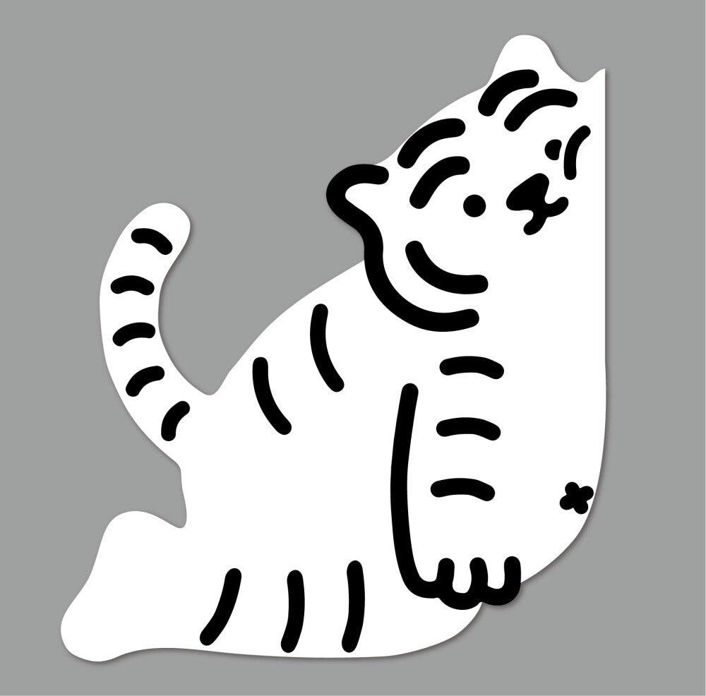【現貨】Muzik Tiger It's OK White Tiger Big Removable Sticker 貼紙（白） - SOUL SIMPLE HK