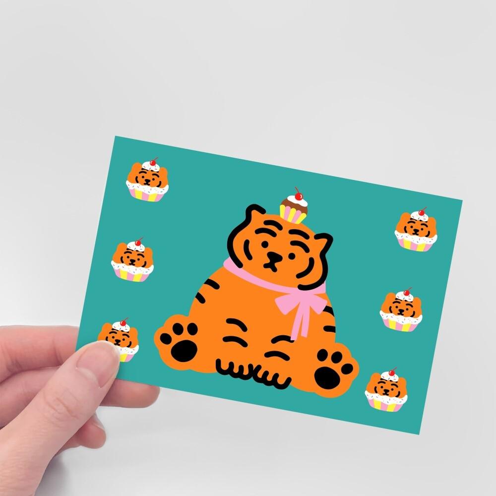 Muzik Tiger Cupcake Tiger Postcard 明信片 - SOUL SIMPLE HK