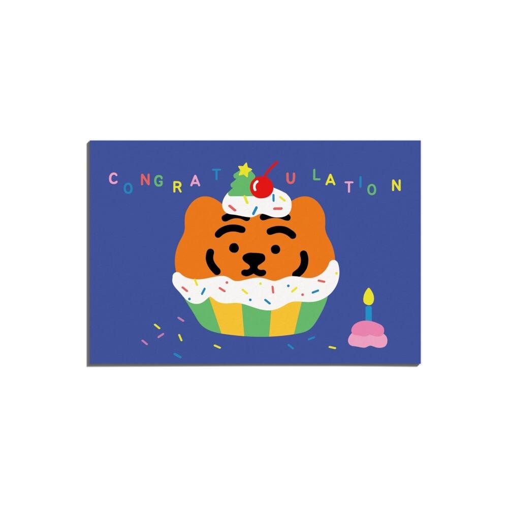 【現貨】Muzik Tiger Congratulation Cupcake Postcard 明信片 - SOUL SIMPLE HK