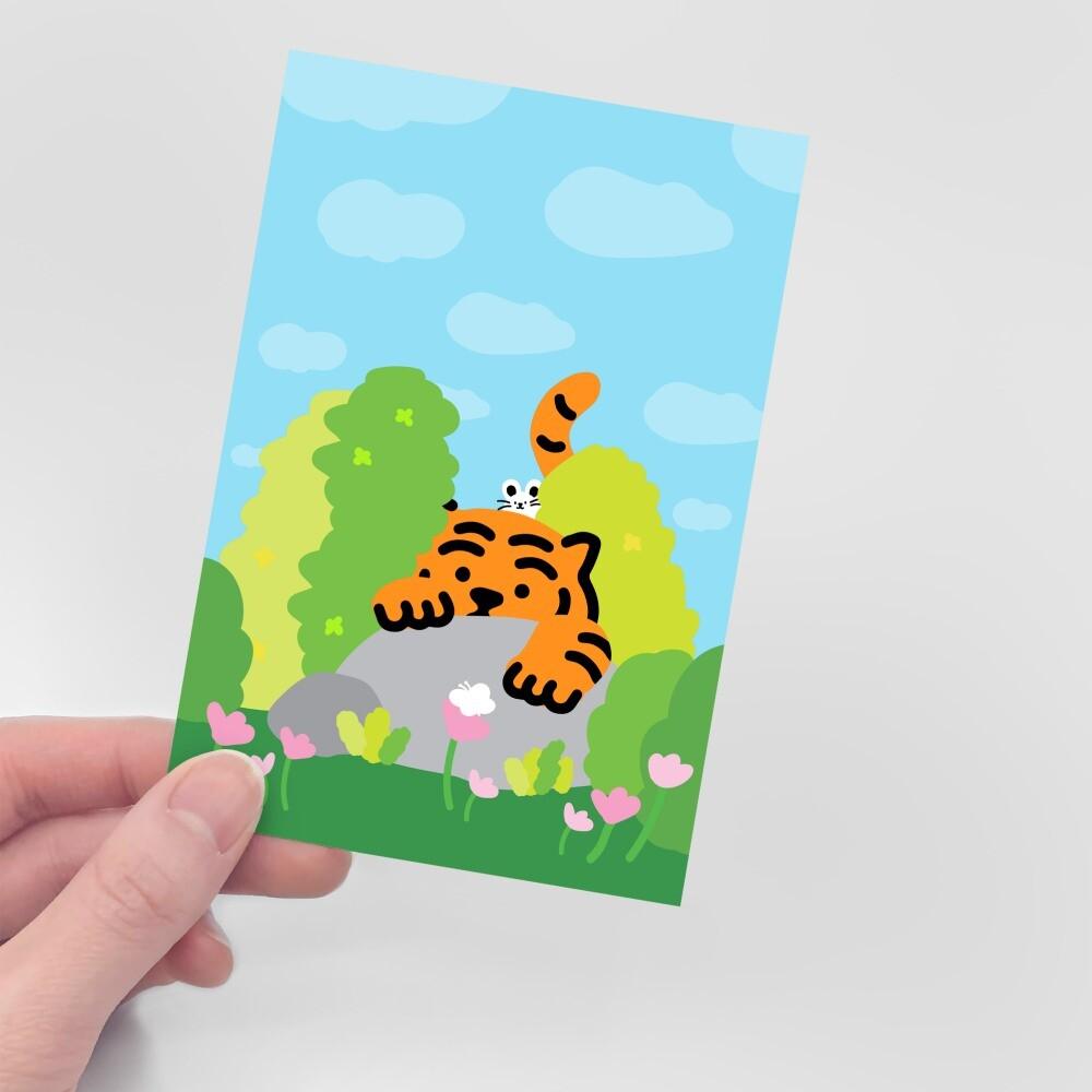 Muzik Tiger Flower Garden Tiger Postcard 明信片 - SOUL SIMPLE HK