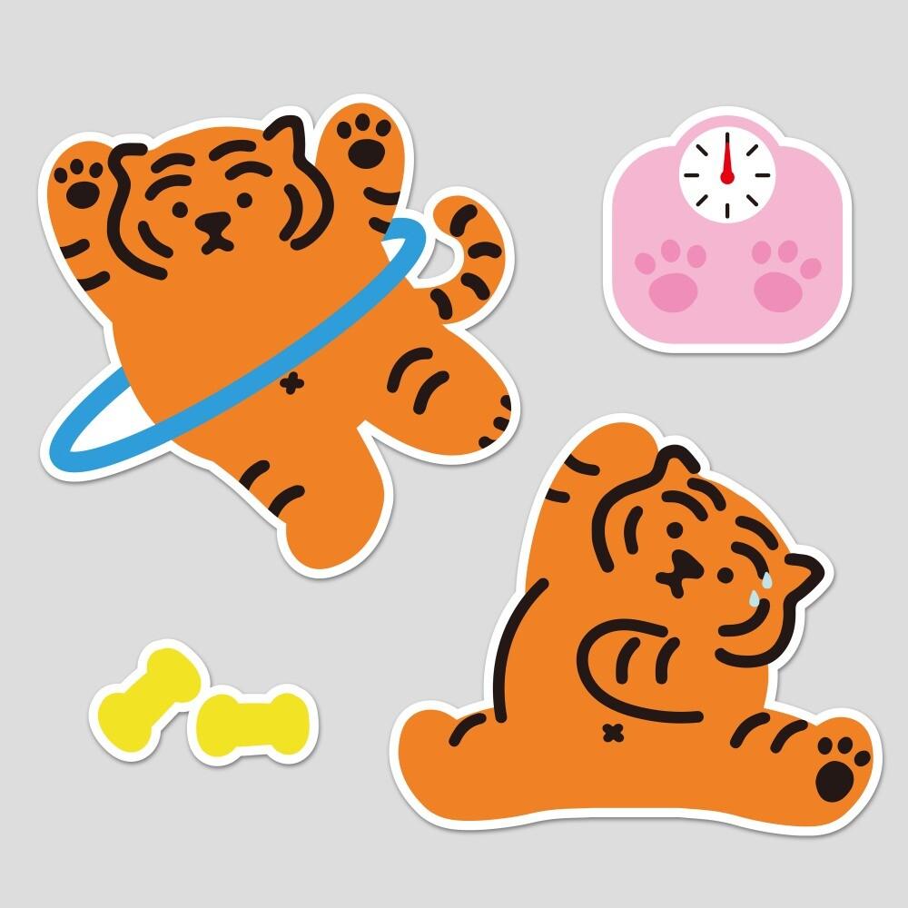 Muzik Tiger Diet Tiger 4pcs Stickers 貼紙(4p) - SOUL SIMPLE HK